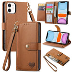 Liebe Reißverschluss Lanyard Leder Handyhülle, Für iPhone 12 Pro Max, Für iPhone 11 Pro Max, Für iPhone 11, Für iPhone 11 Pro, Für iPhone X / XS, Für iPhone XR, Für iPhone XS Max, Für iPhone 7 Plus / 8 Plus