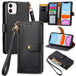 Liebe Reißverschluss Lanyard Leder Handyhülle, Für iPhone 12 Pro Max, Für iPhone 11 Pro Max, Für iPhone 11, Für iPhone 11 Pro, Für iPhone X / XS, Für iPhone XR, Für iPhone XS Max, Für iPhone 7 Plus / 8 Plus
