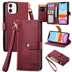 Liebe Reißverschluss Lanyard Leder Handyhülle, Für iPhone 12 Pro Max, Für iPhone 11 Pro Max, Für iPhone 11, Für iPhone 11 Pro, Für iPhone X / XS, Für iPhone XR, Für iPhone XS Max, Für iPhone 7 Plus / 8 Plus