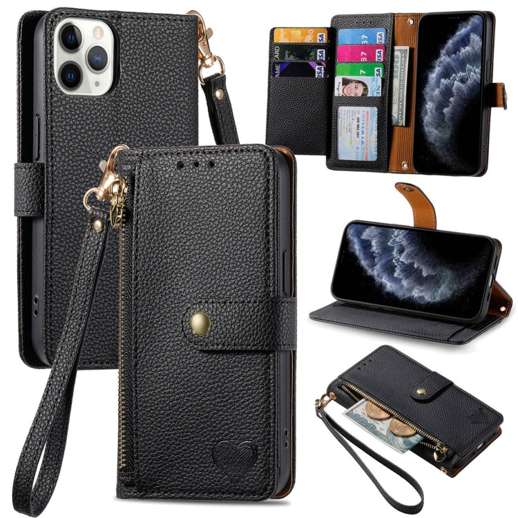 Liebe Reißverschluss Lanyard Leder Handyhülle, Für iPhone 12 Pro Max, Für iPhone 11 Pro Max, Für iPhone 11, Für iPhone 11 Pro, Für iPhone X / XS, Für iPhone XR, Für iPhone XS Max, Für iPhone 7 Plus / 8 Plus