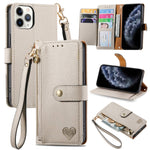 Liebe Reißverschluss Lanyard Leder Handyhülle, Für iPhone 12 Pro Max, Für iPhone 11 Pro Max, Für iPhone 11, Für iPhone 11 Pro, Für iPhone X / XS, Für iPhone XR, Für iPhone XS Max, Für iPhone 7 Plus / 8 Plus