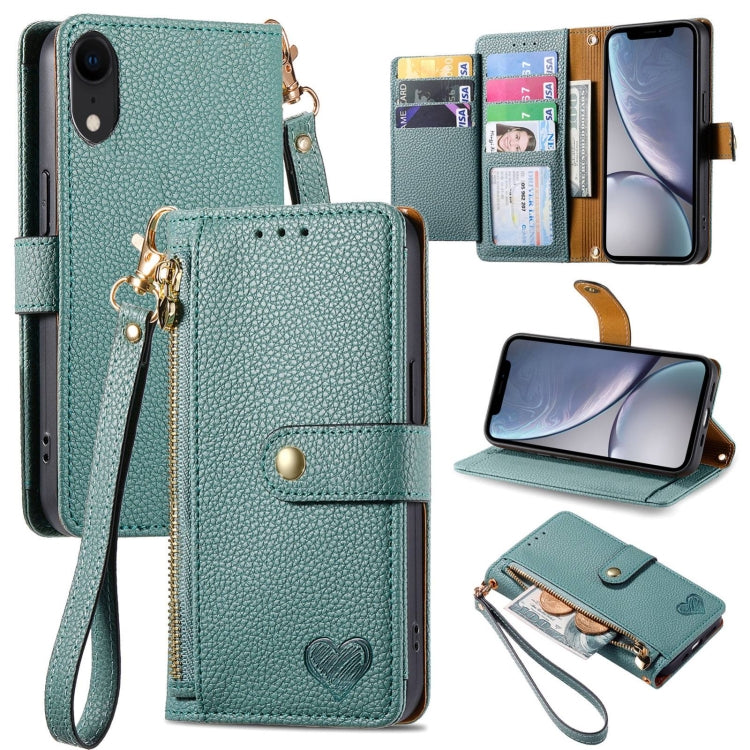 Liebe Reißverschluss Lanyard Leder Handyhülle, Für iPhone 12 Pro Max, Für iPhone 11 Pro Max, Für iPhone 11, Für iPhone 11 Pro, Für iPhone X / XS, Für iPhone XR, Für iPhone XS Max, Für iPhone 7 Plus / 8 Plus