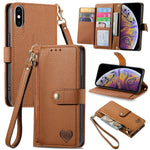 Liebe Reißverschluss Lanyard Leder Handyhülle, Für iPhone 12 Pro Max, Für iPhone 11 Pro Max, Für iPhone 11, Für iPhone 11 Pro, Für iPhone X / XS, Für iPhone XR, Für iPhone XS Max, Für iPhone 7 Plus / 8 Plus