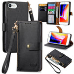 Liebes-Reißverschluss-Lanyard-Leder-Handyhülle, für iPhone 14 Pro Max, für iPhone 7 / 8 / SE 2022, für iPhone 13 Pro Max, für iPhone 13 Pro, für iPhone 13, für iPhone 13 mini, für iPhone 12 mini, für iPhone 12 / 12 Pro
