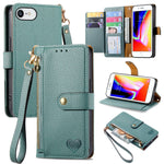 Liebes-Reißverschluss-Lanyard-Leder-Handyhülle, für iPhone 14 Pro Max, für iPhone 7 / 8 / SE 2022, für iPhone 13 Pro Max, für iPhone 13 Pro, für iPhone 13, für iPhone 13 mini, für iPhone 12 mini, für iPhone 12 / 12 Pro