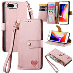 Liebe Reißverschluss Lanyard Leder Handyhülle, Für iPhone 12 Pro Max, Für iPhone 11 Pro Max, Für iPhone 11, Für iPhone 11 Pro, Für iPhone X / XS, Für iPhone XR, Für iPhone XS Max, Für iPhone 7 Plus / 8 Plus