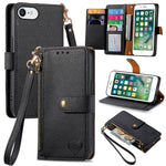 Liebe Reißverschluss Lanyard Leder Handyhülle, Für iPhone 12 Pro Max, Für iPhone 11 Pro Max, Für iPhone 11, Für iPhone 11 Pro, Für iPhone X / XS, Für iPhone XR, Für iPhone XS Max, Für iPhone 7 Plus / 8 Plus