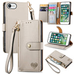 Liebe Reißverschluss Lanyard Leder Handyhülle, Für iPhone 12 Pro Max, Für iPhone 11 Pro Max, Für iPhone 11, Für iPhone 11 Pro, Für iPhone X / XS, Für iPhone XR, Für iPhone XS Max, Für iPhone 7 Plus / 8 Plus