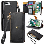 Liebe Reißverschluss Lanyard Leder Handyhülle, Für iPhone 12 Pro Max, Für iPhone 11 Pro Max, Für iPhone 11, Für iPhone 11 Pro, Für iPhone X / XS, Für iPhone XR, Für iPhone XS Max, Für iPhone 7 Plus / 8 Plus