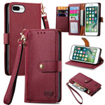 Liebe Reißverschluss Lanyard Leder Handyhülle, Für iPhone 12 Pro Max, Für iPhone 11 Pro Max, Für iPhone 11, Für iPhone 11 Pro, Für iPhone X / XS, Für iPhone XR, Für iPhone XS Max, Für iPhone 7 Plus / 8 Plus