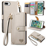 Liebe Reißverschluss Lanyard Leder Handyhülle, Für iPhone 12 Pro Max, Für iPhone 11 Pro Max, Für iPhone 11, Für iPhone 11 Pro, Für iPhone X / XS, Für iPhone XR, Für iPhone XS Max, Für iPhone 7 Plus / 8 Plus