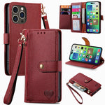 Liebes-Reißverschluss-Lanyard-Leder-Handyhülle, für iPhone 17e / 16e, für iPhone 17 Pro Max, für iPhone 17 Pro, für iPhone 17, für iPhone Air, für iPhone 16 Pro Max, für iPhone 16 Pro, für iPhone 16 Plus