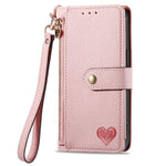 Liebes-Reißverschluss-Lanyard-Leder-Handyhülle, für iPhone 17e / 16e, für iPhone 17 Pro Max, für iPhone 17 Pro, für iPhone 17, für iPhone Air, für iPhone 16 Pro Max, für iPhone 16 Pro, für iPhone 16 Plus