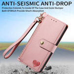 Liebes-Reißverschluss-Lanyard-Leder-Handyhülle, für iPhone 17e / 16e, für iPhone 17 Pro Max, für iPhone 17 Pro, für iPhone 17, für iPhone Air, für iPhone 16 Pro Max, für iPhone 16 Pro, für iPhone 16 Plus