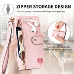 Liebes-Reißverschluss-Lanyard-Leder-Handyhülle, für iPhone 17e / 16e, für iPhone 17 Pro Max, für iPhone 17 Pro, für iPhone 17, für iPhone Air, für iPhone 16 Pro Max, für iPhone 16 Pro, für iPhone 16 Plus
