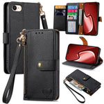 Liebes-Reißverschluss-Lanyard-Leder-Handyhülle, für iPhone 17e / 16e, für iPhone 17 Pro Max, für iPhone 17 Pro, für iPhone 17, für iPhone Air, für iPhone 16 Pro Max, für iPhone 16 Pro, für iPhone 16 Plus