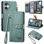 Liebes-Reißverschluss-Lanyard-Leder-Handyhülle, für iPhone 17e / 16e, für iPhone 17 Pro Max, für iPhone 17 Pro, für iPhone 17, für iPhone Air, für iPhone 16 Pro Max, für iPhone 16 Pro, für iPhone 16 Plus