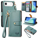 Liebes-Reißverschluss-Lanyard-Leder-Handyhülle, für iPhone 17e / 16e, für iPhone 17 Pro Max, für iPhone 17 Pro, für iPhone 17, für iPhone Air, für iPhone 16 Pro Max, für iPhone 16 Pro, für iPhone 16 Plus