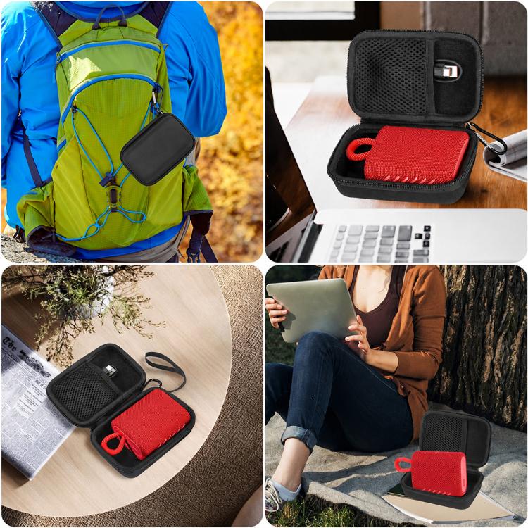 Für JBL GO3 Lautsprecher Outdoor Reise EVA Hartschalen-Schutztasche Tragbare Aufbewahrungsbox, Handschlaufe