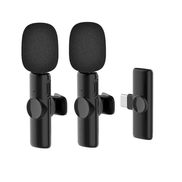 Kabelloses Lavalier-Ansteckmikrofon für Android-Telefon & Computer mit USB-C / Typ-C Empfänger, Eins zu Eins, Eins zu Zwei