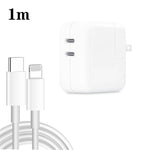 35W PD3.0 USB-C / Typ-C Dual Port Ladegerät mit Typ-C auf 8 Pin Datenkabel, US Stecker, US Stecker + 1m 8 Pin Kabel, US Stecker + 2m 8 Pin Kabel