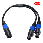 JUNSUNMAY Speakon Buchse zu Speakon Stecker 2 in 1 Audio Lautsprecher Adapterkabel, Länge: 50cm