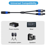 JUNSUNMAY Speakon Buchse zu Speakon Stecker 2 in 1 Audio Lautsprecher Adapterkabel, Länge: 50cm