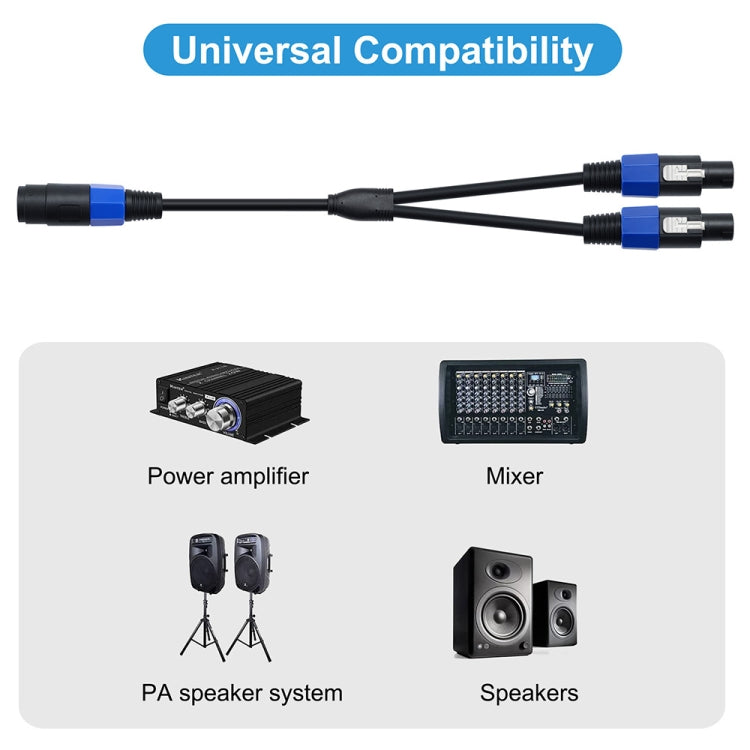 JUNSUNMAY Speakon Buchse zu Speakon Stecker 2 in 1 Audio Lautsprecher Adapterkabel, Länge: 50cm