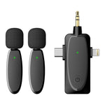 3 in 1 Mini kabellose Lavalier-Mikrofone für iPhone / Android / Kamera mit Geräuschreduktionsfunktion, Eins zu Zwei
