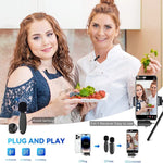 3 in 1 Mini kabellose Lavalier-Mikrofone für iPhone / Android / Kamera mit Geräuschreduktionsfunktion, Eins zu Zwei