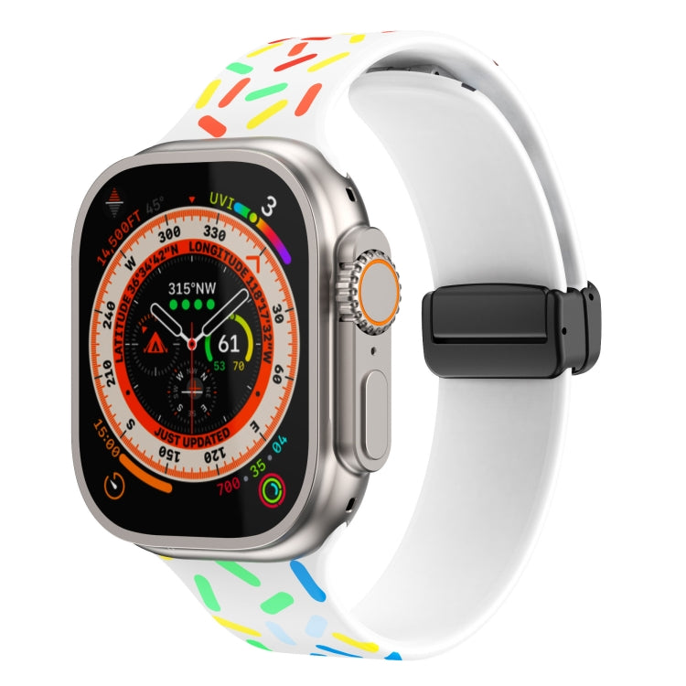 Silikonarmband mit Regenbogenpunkten, Magnetverschluss, schwarz, für Apple Watch 38 mm