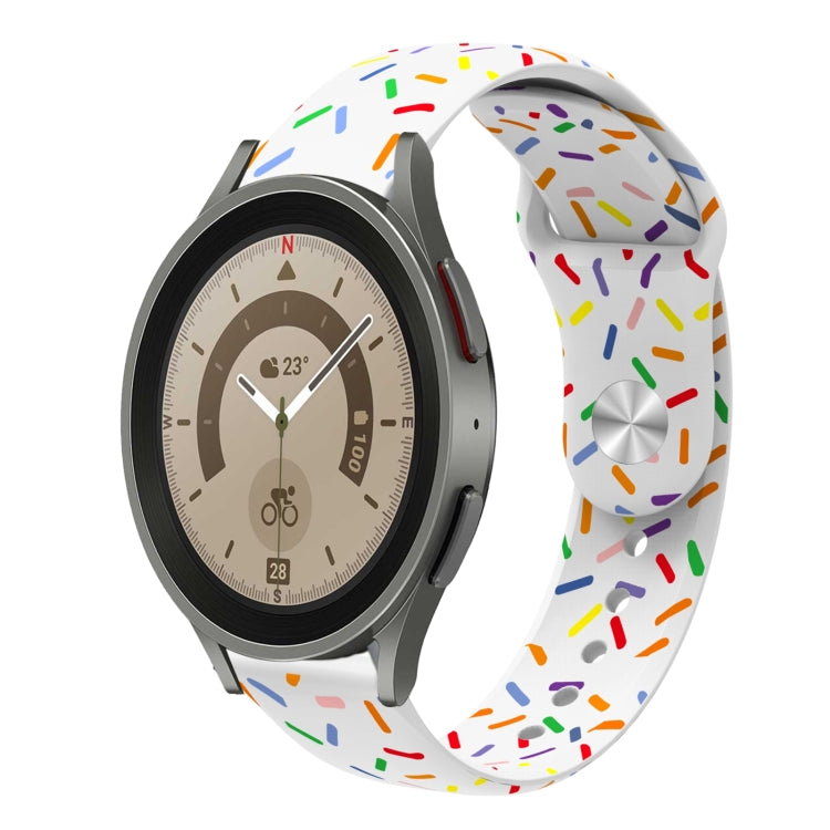 Sportliches Regenbogen Punkte Silikon Schnallen Uhrenarmband, Für Samsung Galaxy Watch 5 Pro, Für Samsung Galaxy Gear Sport, Für Samsung Galaxy Watch Active 2 40mm / 44mm, Für Samsung Galaxy Watch 3 41mm, Für Samsung Galaxy Watch Active 40mm