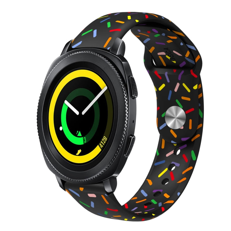 Sportliches Regenbogen Punkte Silikon Schnallen Uhrenarmband, Für Samsung Galaxy Watch 5 Pro, Für Samsung Galaxy Gear Sport, Für Samsung Galaxy Watch Active 2 40mm / 44mm, Für Samsung Galaxy Watch 3 41mm, Für Samsung Galaxy Watch Active 40mm