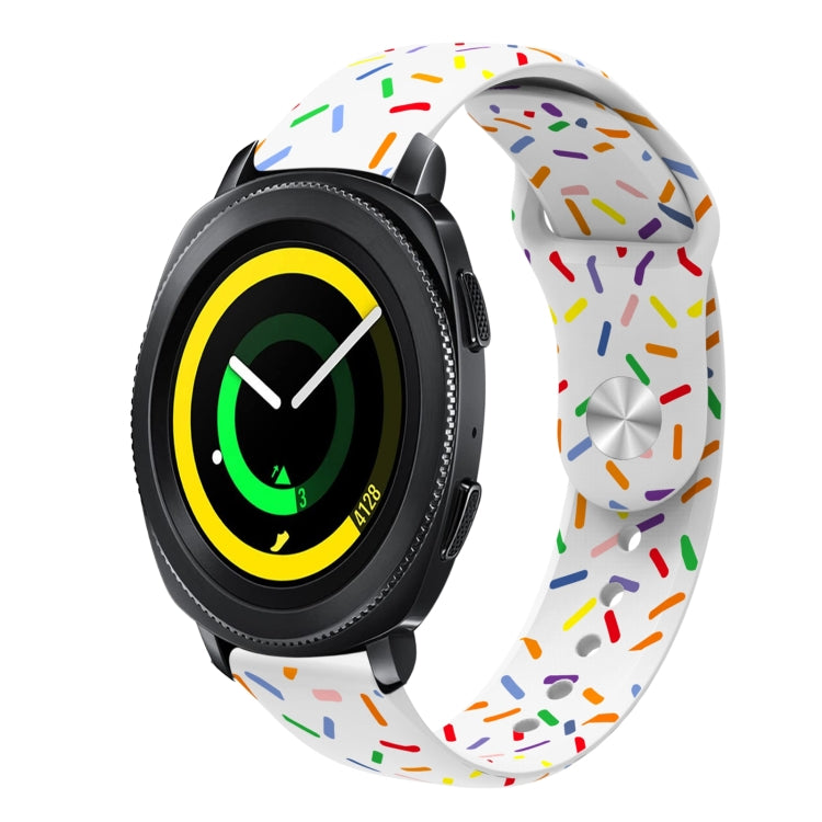 Sportliches Regenbogen Punkte Silikon Schnallen Uhrenarmband, Für Samsung Galaxy Watch 5 Pro, Für Samsung Galaxy Gear Sport, Für Samsung Galaxy Watch Active 2 40mm / 44mm, Für Samsung Galaxy Watch 3 41mm, Für Samsung Galaxy Watch Active 40mm