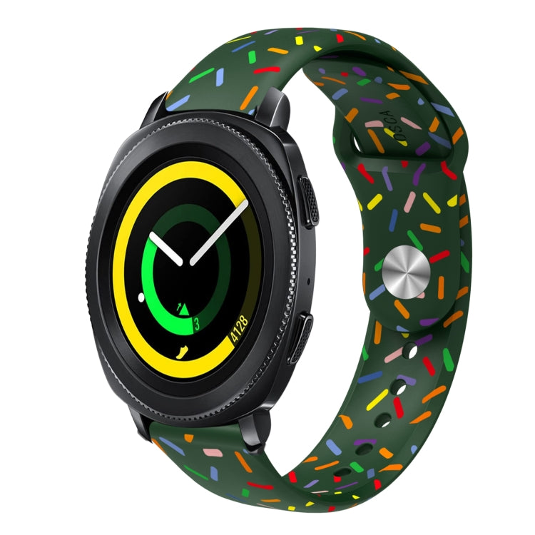 Sportliches Regenbogen Punkte Silikon Schnallen Uhrenarmband, Für Samsung Galaxy Watch 5 Pro, Für Samsung Galaxy Gear Sport, Für Samsung Galaxy Watch Active 2 40mm / 44mm, Für Samsung Galaxy Watch 3 41mm, Für Samsung Galaxy Watch Active 40mm