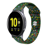 Sportliches Silikonarmband mit Regenbogenpunkten und Dornschließe, passend für Samsung Galaxy Watch 4 (40 mm/44 mm) und Samsung Galaxy Watch 4 Classic (42 mm/46 mm).