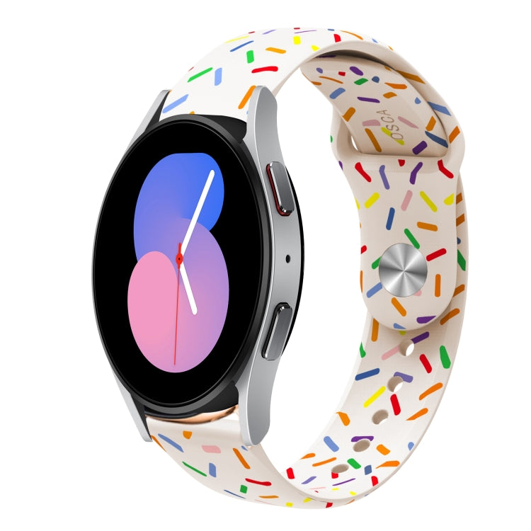 Sportliches Regenbogen Punkte Silikon Schnallen Uhrenarmband, Für Samsung Galaxy Watch 5 Pro, Für Samsung Galaxy Gear Sport, Für Samsung Galaxy Watch Active 2 40mm / 44mm, Für Samsung Galaxy Watch 3 41mm, Für Samsung Galaxy Watch Active 40mm