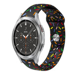 Sportliches Regenbogen Punkte Silikon Schnallen Uhrenarmband, Für Samsung Galaxy Watch 5 Pro, Für Samsung Galaxy Gear Sport, Für Samsung Galaxy Watch Active 2 40mm / 44mm, Für Samsung Galaxy Watch 3 41mm, Für Samsung Galaxy Watch Active 40mm