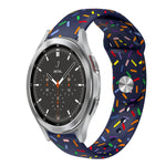 Sportliches Regenbogen Punkte Silikon Schnallen Uhrenarmband, Für Samsung Galaxy Watch 5 Pro, Für Samsung Galaxy Gear Sport, Für Samsung Galaxy Watch Active 2 40mm / 44mm, Für Samsung Galaxy Watch 3 41mm, Für Samsung Galaxy Watch Active 40mm