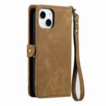 Geometrische Reißverschluss-Brieftaschen-Handyhülle aus Leder mit seitlicher Schnalle, für iPhone 11, für iPhone 11 Pro, für iPhone X / XS, für iPhone XR, für iPhone XS Max, für iPhone 7 Plus / 8 Plus, für iPhone 6 Plus / 6s Plus, für iPhone 6 / 6s