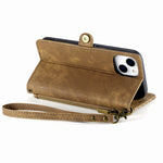 Geometrische Reißverschluss-Brieftaschen-Handyhülle aus Leder mit seitlicher Schnalle, für iPhone 11, für iPhone 11 Pro, für iPhone X / XS, für iPhone XR, für iPhone XS Max, für iPhone 7 Plus / 8 Plus, für iPhone 6 Plus / 6s Plus, für iPhone 6 / 6s