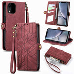 Geometrische Reißverschluss-Brieftaschen-Handyhülle aus Leder mit seitlicher Schnalle, für iPhone 11, für iPhone 11 Pro, für iPhone X / XS, für iPhone XR, für iPhone XS Max, für iPhone 7 Plus / 8 Plus, für iPhone 6 Plus / 6s Plus, für iPhone 6 / 6s