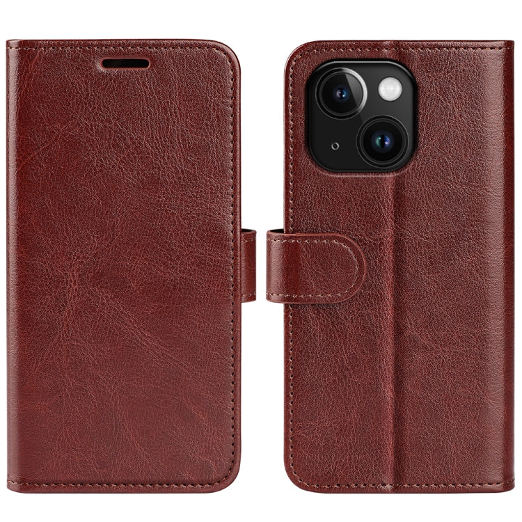 R64 Texture Horizontal Flip Leder Handyhülle, für iPhone 15