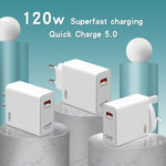 120W USB Super Fast Ladeadapter, EU-Stecker, US-Stecker, UK-Stecker