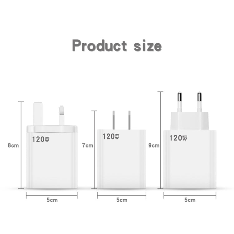 120W USB Super Fast Ladeadapter, EU-Stecker, US-Stecker, UK-Stecker