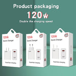 120W USB Super Fast Ladeadapter, EU-Stecker, US-Stecker, UK-Stecker