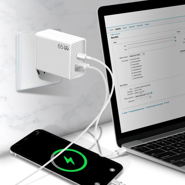 GaN PD48W Type-C PD3.0 + USB3.0 Notebook-Adapter für MacBook-Serie, EU-Stecker, EU-Stecker