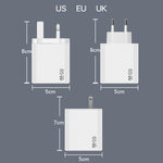 GaN PD48W Type-C PD3.0 + USB3.0 Notebook-Adapter für MacBook-Serie, EU-Stecker, EU-Stecker