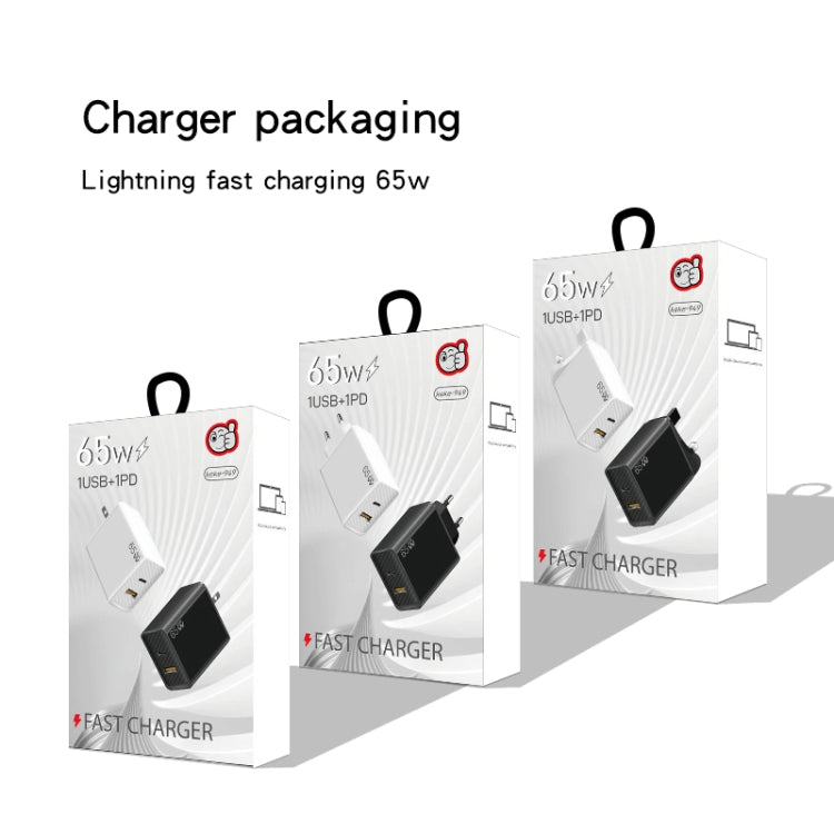 GaN PD48W Type-C PD3.0 + USB3.0 Notebook-Adapter für MacBook-Serie, EU-Stecker, EU-Stecker