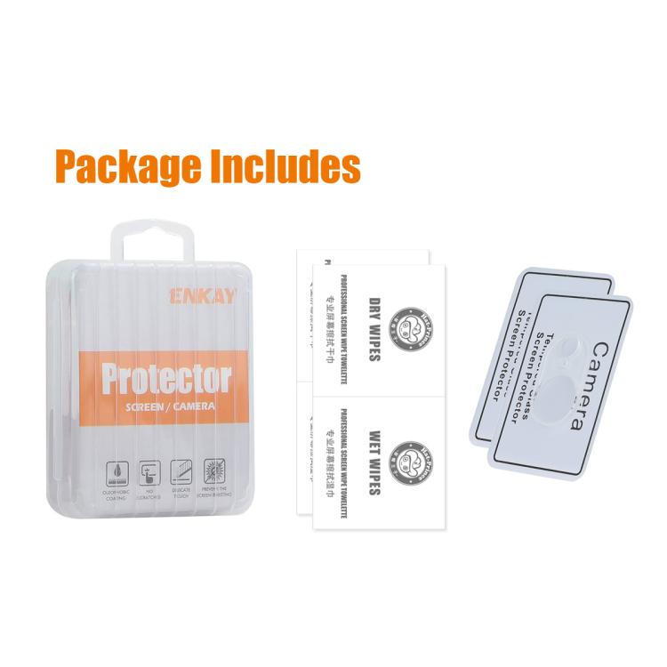 2 Stück ENKAY Hat-Prince 9H Gehärtetes Glasfolie für die Rückkamera, für iPhone 17e / 16e, für iPhone 17 Pro Max, für iPhone 17 Pro, für iPhone 17, für iPhone Air, für iPhone 16 Pro / 16 Pro Max, für iPhone 16 / 16 Plus, für iPhone 15 Pro / 15 Pro Max
